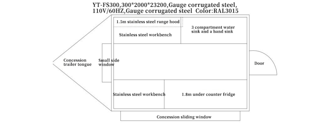 shipping container food trailer floor plan